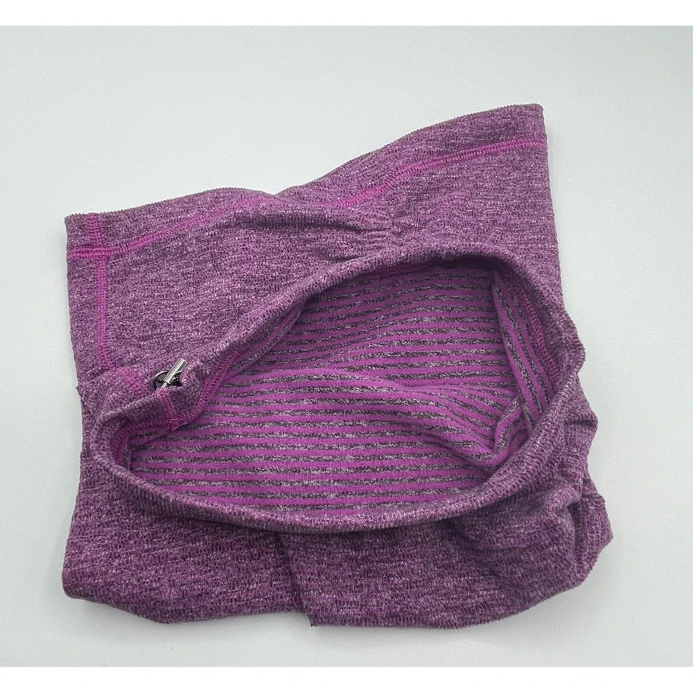 Lululemon Purple Space Dye Knit Neck Warmer Gaiter Adjustable Cinch Toggle